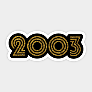 2003 Birth Year Glitter Effect Sticker